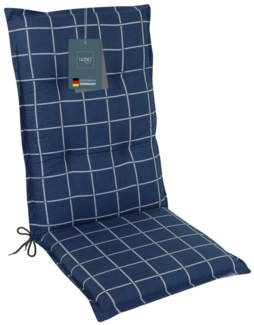 LILENO HOME Hochlehnerauflage Gartenstuhl Auflage, bequeme Sitzauflage für Gartenmöbel, Stuhlkissen, (1 St, 1er Set), Polsterauflage Yacht-Karo Dunkelblau, Sitzpolster für Klappstühle