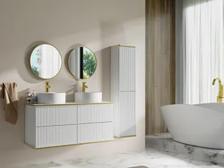 Vente-unique - KELIZA Badmöbel-Set Holz, Platte Weiß - B 47 cm x H 54 cm x L 120 cm