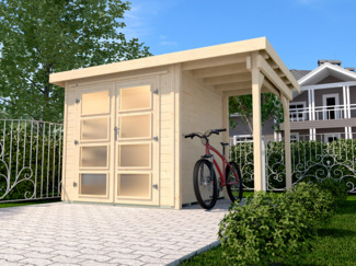 weka Gartenhaus 321 A, 438 cm Breite x 293 cm Tiefe x 206 cm Höhe, natur