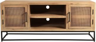 Lowboard Cane Mangoholz Kommode Sideboard TV Fernseher Hifi Wohnzimmer Schrank