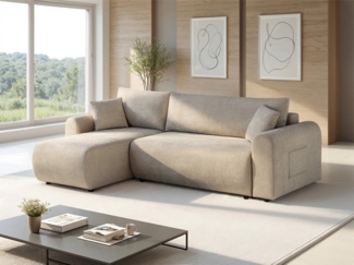 OTTO home Ecksofa JONAA, 241cm, L-Form, Schlafsofa, Boxspringfederung, Cord u. Struktur, 133/200cm, Recamiere links/rechts, Bettkasten, Unser Tiefpreis