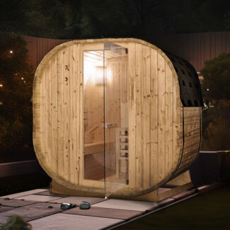 HOME DELUXE Outdoor Sauna CUBE L - 184 x 180 cm für 4 Personen