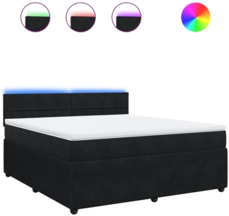 vidaXL Boxspringbett mit Matratze Schwarz 180x200 cm Samt 3290108