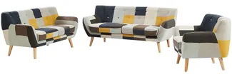 Vente-unique - SERTI Couchgarnitur mit Sessel Stoff Mehrfarbig - B 80,5 cm x H 81 cm x L 188 cm158 cm88 cm