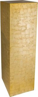 VIVANNO Blumenständer Fiberglas PODEST Säule, Gold Blattoptik Hochglanz 30x30x100 cm