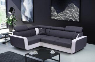 Beautysofa Ecksofa Ecksofa MILO mit Schlaffunktion und Bettkasten Polstersofa, Modern Design