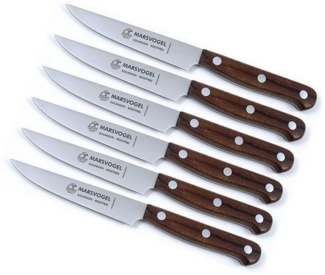Marsvogel | Brotzeitmesser Set | 6 Stück | hochwertiger Bubinga-Holzgriff | ideal für jede Brotzeit | Made in Solingen