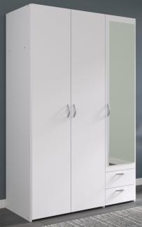 Kleiderschrank Enjour in weiß mit Spiegel 3-türig 120 cm