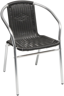 2 Stück Stabiler Aluminium / Polyrattan Bistrostuhl stapelbar