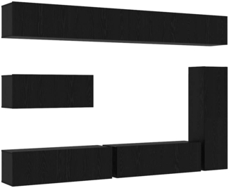 vidaXL 7-teiliges TV-Schrank-Set - Wandmontage - Schwarze Eiche Ingenieurholz 3332588