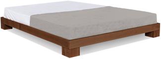 Marior HOME 'CUBE' Doppelbett, 140x200, Buchenholz, Nussbaum