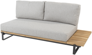 OSAKA Loungesofa, 2-Sitzer Aluminiumgestell, links oder rechts in Anthrazit mit Teak-Ablage