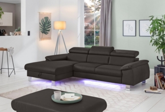 COTTA Ecksofa Komaris L-Form, B: 244 cm, mit Kopfteilverstellung, optional Bettfunktion, Bettkasten & Licht