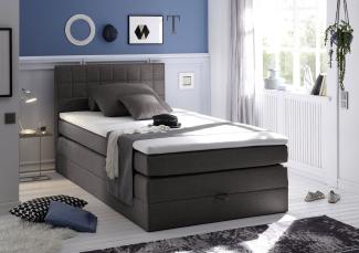 Stylefy Havinnes Boxspringbett Velours Anthrazit 120x200 cm