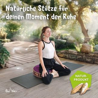 livasia Meditationskissen Zafukissen groß (Deluxe) vegan und handgefertigt, 44x15cm, Kapok