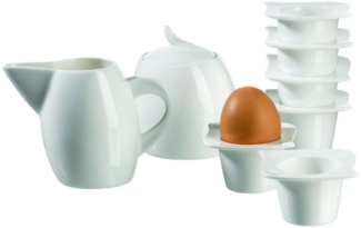 Mäser, Zuckerdose, Milchkännchen, 6 Eierbecher