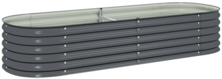 vidaXL Garten-Hochbeet 240x80x44 cm Verzinkter Stahl Grau 45528