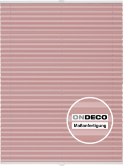 ondeco Plissee Klemmfix auf Maß für alle Fenster innen, ohne Bohren, Montage Klemmträger Sonnenschutz Sichtschutz Rollo Blickdicht - Rosa - B): 91-100 cm, H): 101-150 cm