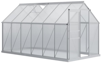 Aluminium Gewächshaus 11,2 m³ Frühbeet 370 x 190 x 195 cm inkl. Fundament Treibhaus