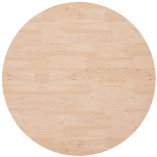 vidaXL Runde Tischplatte Ø90x2,5 cm Unbehandeltes Massivholz Eiche 342906