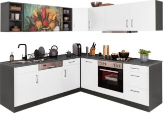 KOCHSTATION Winkelküche KS-Paris, mit E-Geräten, Stellbreite 220/220 cm