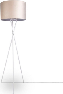 Paco Home Stehlampe Kate uni Color, ohne Leuchtmittel, Wohnzimmer Dreibein Standleuchte Velour Höhe 177,5cm Filigran E27