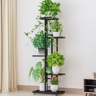 GarveeMore Blumenständer 5-stöckiger Pflanzenständer Mehrschichtiges VintageDesign Pflanzenrega, Eck-Blumenständer für 6 Pflanzen Tall Planter Holder Regal für Zuhause