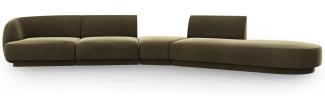 Micadoni Modulares Sofa Miley 5-Sitzer Rechts Samtstoff Grün