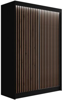 ALTDECOR Schiebetürenschrank VILANv2 (Kleiderschrank Garderobenschrank mit viel Stauraum Moderner Schrank) Vielseitiger Schwebetürenschrank Lamellen LED Beleuchtung