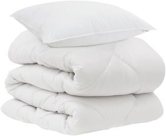 vidaXL Bettdecke mit Kissen 2 pcs Weiß Mikrofaser 3376703