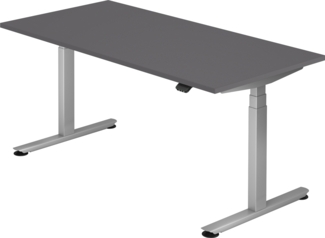 bümö elektrisch höhenverstellbarer Schreibtisch 160x80 cm mit Memory, Bluetooth & App-Steuerung - Schreibtisch höhenverstellbar elektrisch , elektrischer Schreibtisch Graphit, Gaming Tisch, XDL16-G-S