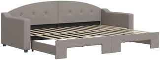 vidaXL Tagesbett Ausziehbar Taupe 80x200 cm Stoff 3197528