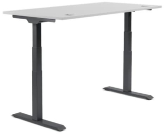 Soennecken Schreibtisch 1200x605-1255x800 mm Platte lichtgrau Gestell s