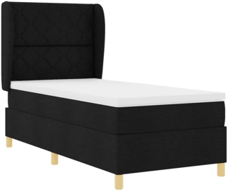 vidaXL Boxspringbett mit Matratze Dunkelgrau 90x190 cm Schwarz 3340797