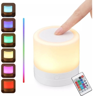 VIVIHEYDAY Nachttischlampe Touch Dimmbar,LED Nachtlicht Baby, RGB Tischlampe, USB Aufladen Mit Fernbedienung, fur Schlafzimmer/Wohnzimmer/Kinder/Erwachsene