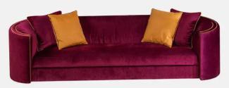 Casa Padrino Luxus Sofa Lila / Orange 275 x 89 x H. 75 cm - Wohnzimmer Sofa - Hotel Sofa - Wohnzimmer Möbel - Wohnzimmer Einrichtung - Hotel Möbel - Luxus Möbel - Luxus Einrichtung