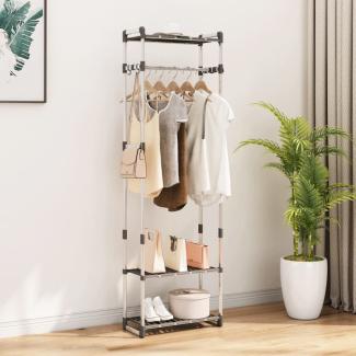 vidaXL Garderobenständer 3 Etagen Silbern 59x29x192 cm Aluminium 344385