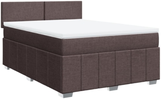 vidaXL Boxspringbett mit Matratze Dunkelbraun 140x200 cm Stoff 3287087