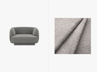 Micadoni Sessel Miley 1-Sitzer Boucle Baloo Hellgrau