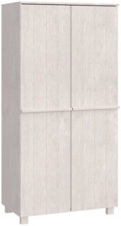 Kleiderschrank, Massivholz Kiefer, weiß, 89 x 50 x 180 cm