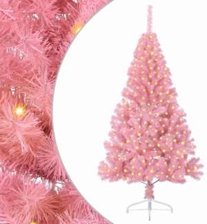 vidaXL Künstlicher vorbeleuchteter Weihnachtsbaum Rosa 180 cm PVC 3397072