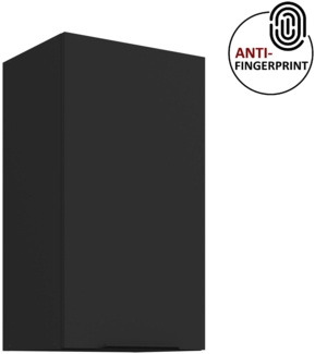 Küchen Hängeschrank 40 cm ARIA Schwarz ultra matt + Schwarz matt, hochwertige Fronten mit Anti Fingerprint Beschichtung Küchenzeile Küchenblock