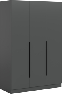 Kleiderschrank 3-türig (B/H/T: 120x180x52 cm) in anthrazit