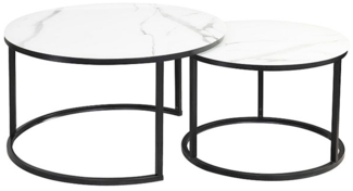 2er-Set Couchtisch Wohnzimmertisch Atlanta 80x80 cm 60x60 cm