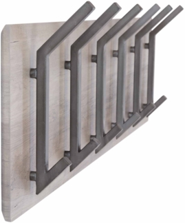 Wandgarderobe HOOK 60 mit 6 Doppelhaken Board in Eiche Optik