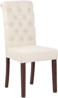 DELUKE® Esszimmerstuhl WALES Stoff 98x45x63cm, creme, Holz Gestell Stühle Esszimmerstühle Stuhl Esszimmer Esstisch Stühle Küchenstuhl
