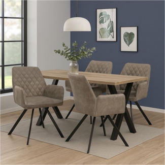 HTI-Living Polsterstuhl Esszimmerstuhl Tumalo Braun 2er-Set (Set, 2 St), Esszimmerstuhl Polsterstuhl mit Armlehnen