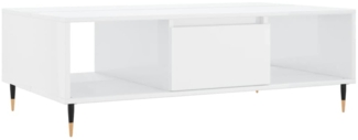 Couchtisch, Sofatisch Hochglanz-Weiß 104 x 60 x 35 cm Holzwerkstoff