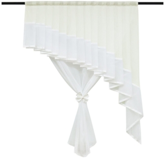 Joyswahl Raffrollo Stephanie, mit Stangendurchzug, schöne Fertig Voile Gardine mit Falten, Doppelschicht Bändchenrollo