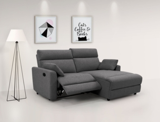 INOSIGN Ecksofa JENNA, L-Form, 209cm, manuelle u. elektrische Funktion, mit USB A/C, Liegefunktion 105°-150°, Federkern, Struktur fein
